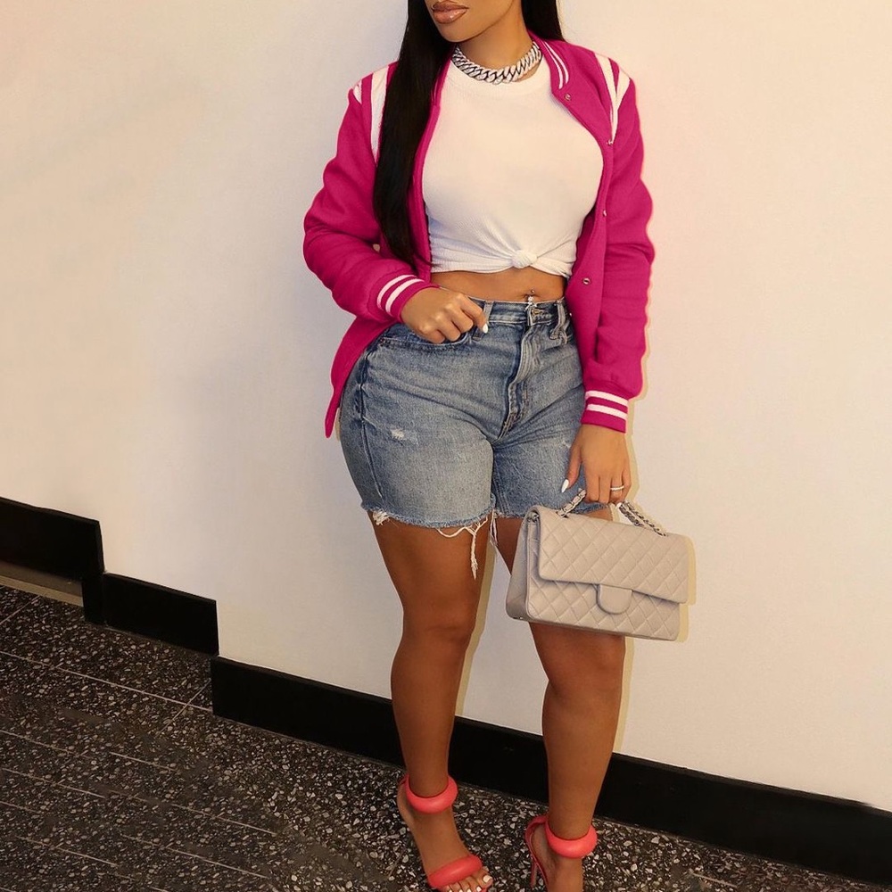 Pink Varsity Jacket Medium - Picture 2 of 6
